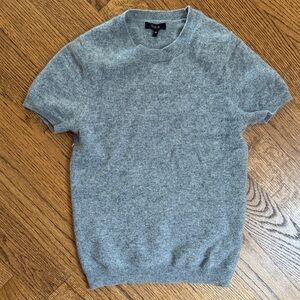 Gray women’s short sleeve cashmere Sweater